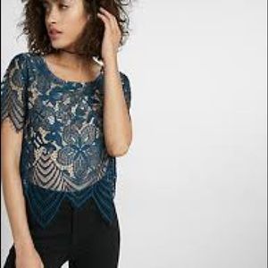 Express All Over Lace Tee